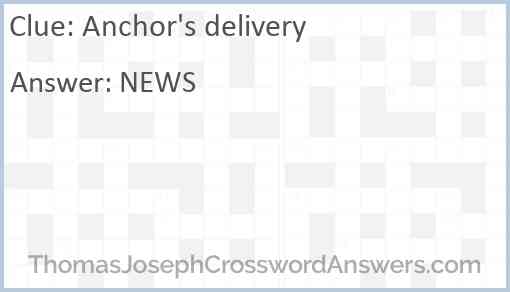 Anchor’s delivery Answer