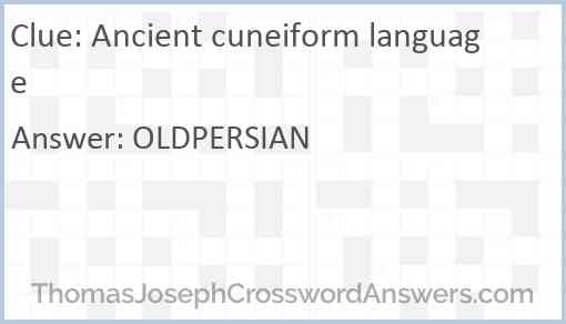 Ancient cuneiform language Answer