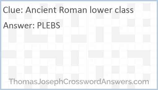 Ancient Roman lower class Answer