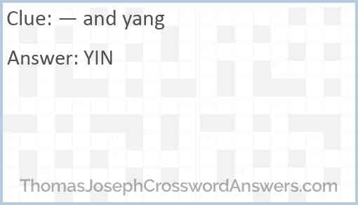 — and yang Answer