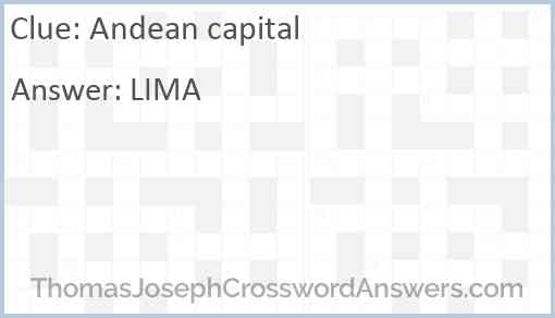 Andean capital Answer