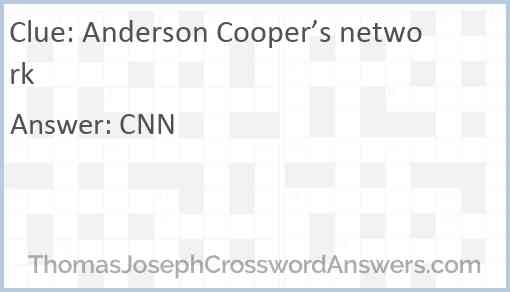 Anderson Cooper’s network Answer
