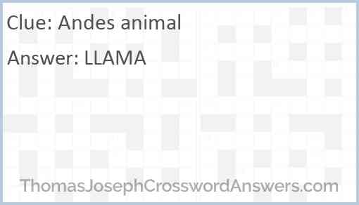 Andes animal Answer