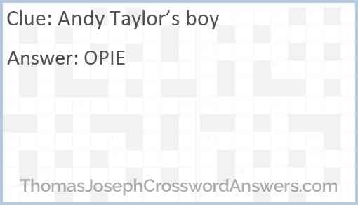 Andy Taylor’s boy Answer