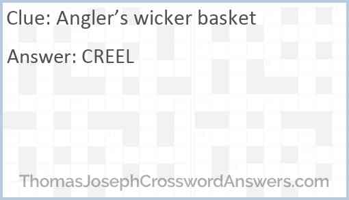 Angler’s wicker basket Answer