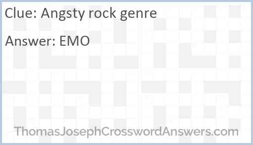 Angsty rock genre Answer