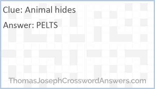 Animal hides Answer