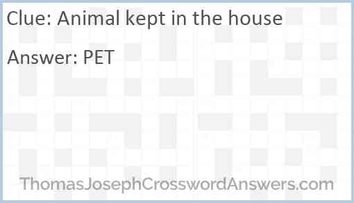 Animal kept in the house Answer