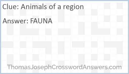 Animals of a region Answer