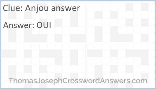 Anjou answer Answer