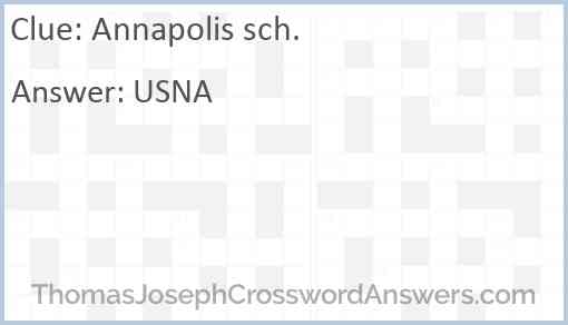 Annapolis sch. Answer