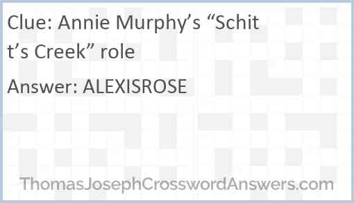 Annie Murphy’s “Schitt’s Creek” role Answer