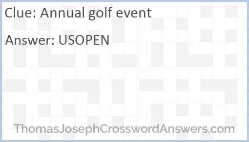 Annual golf event Answer