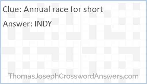 Annual race for short Answer