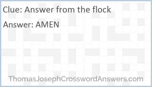 Answer from the flock Answer