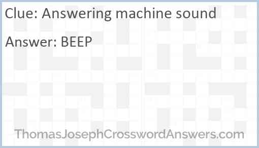 Answering machine sound Answer