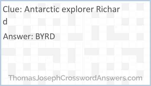 Antarctic explorer Richard Answer