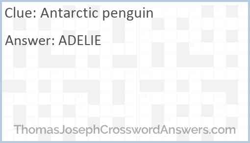 Antarctic penguin Answer