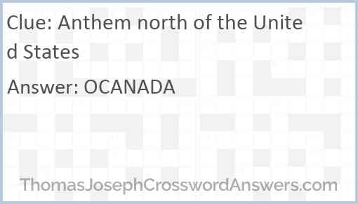 Anthem north of the United States Answer