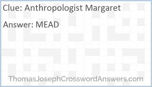 Anthropologist Margaret Answer