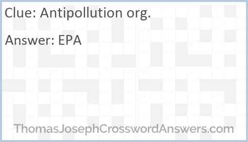 Antipollution org. Answer