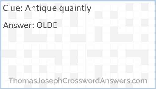 Antique quaintly Answer
