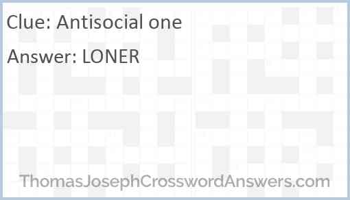 Antisocial one Answer