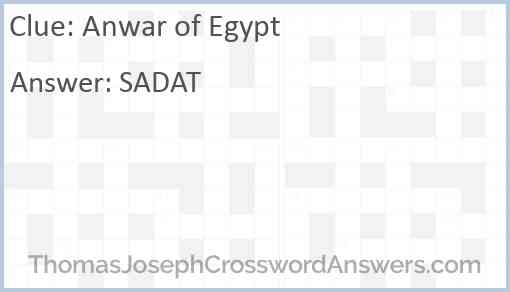 Anwar of Egypt Answer