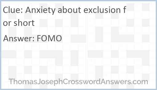 Anxiety about exclusion for short Answer