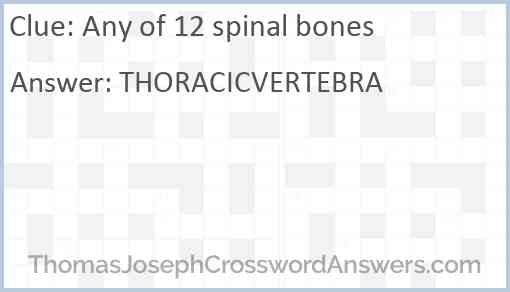 Any of 12 spinal bones Answer