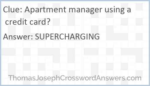 Apartment manager using a credit card? Answer