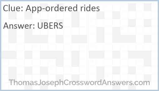 App-ordered rides Answer