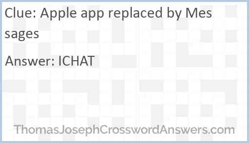 Apple app replaced by Messages Answer