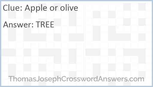 Apple or olive Answer