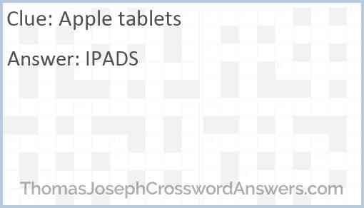 Apple tablets Answer