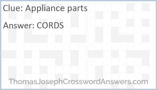 Appliance parts Answer