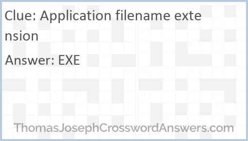 Application filename extension Answer