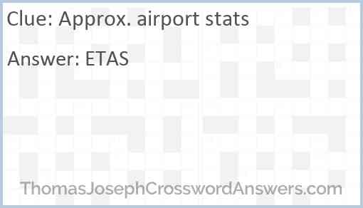 Approx. airport stats Answer