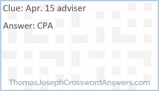 Apr. 15 adviser Answer