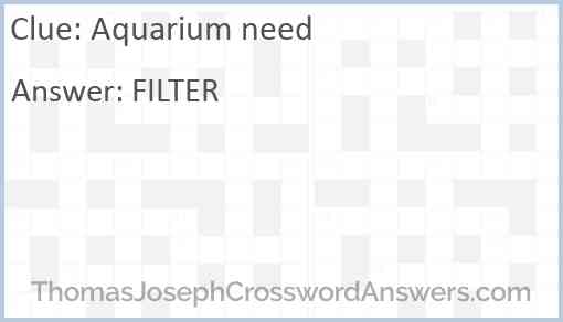 Aquarium need Answer