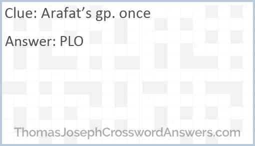 Arafat’s gp. once Answer