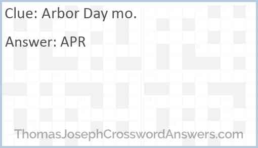 Arbor Day mo. Answer