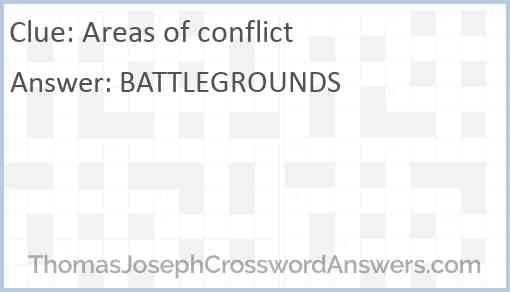 Areas of conflict Answer