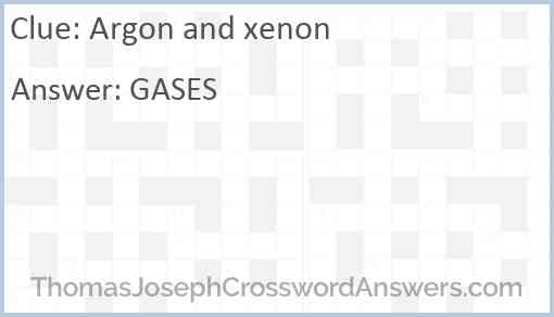 Argon and xenon Answer