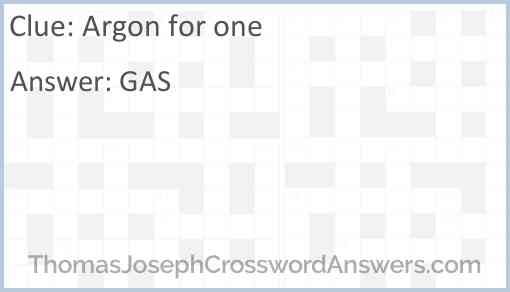 Argon for one Answer