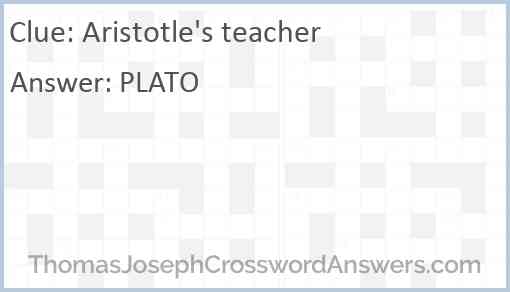 Aristotle's teacher Answer