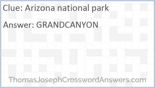 Arizona national park Answer