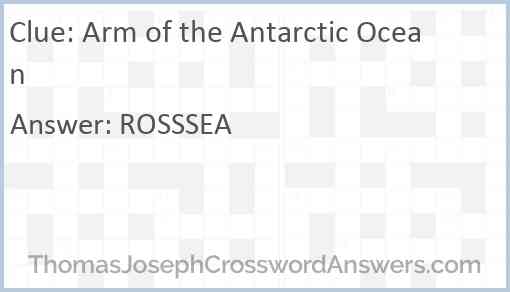 Arm of the Antarctic Ocean Answer