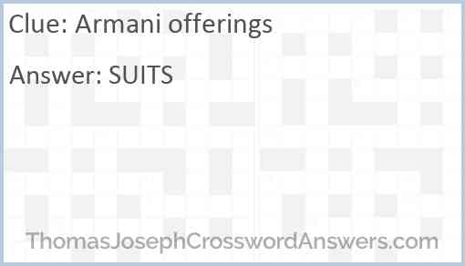 Armani offerings Answer