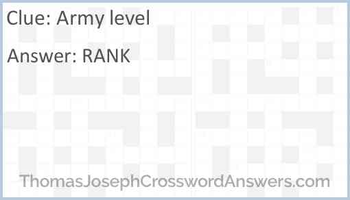 Army level Answer
